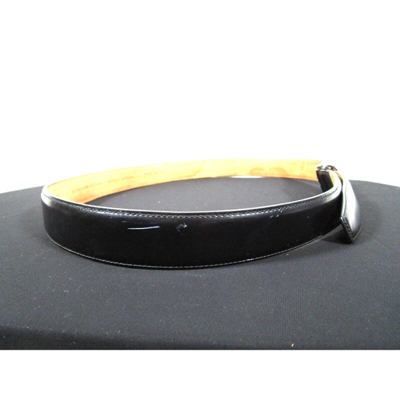 Saks Fifth Avenue Black Full Grain Leather Silver Buckle Dress Belt Men 44 - Picture 6 of 9